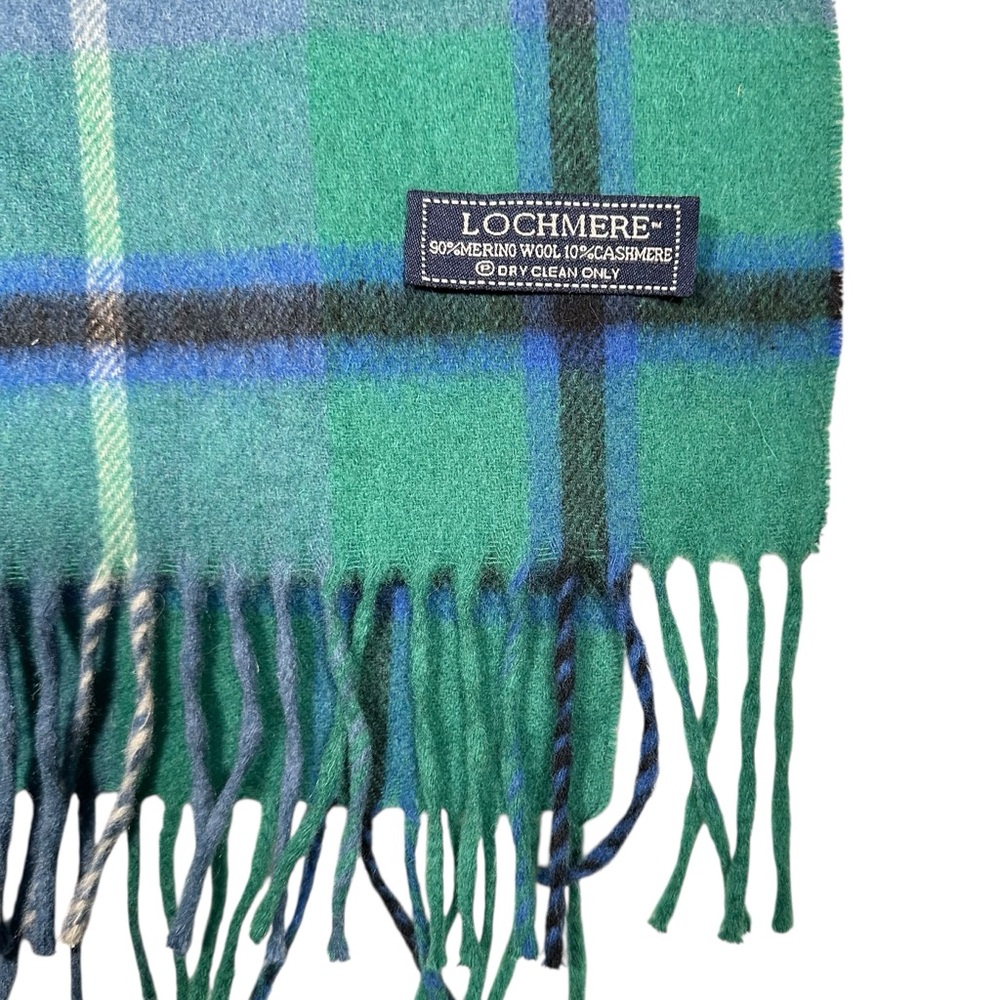 LOCHMERE Plaid Merino Wool & Cashmere Scarf - Picture 4 of 5